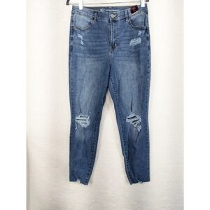 NWT No Boundaries Jeans Womens Juniors 11‎ Slim Straight Crop High Rise